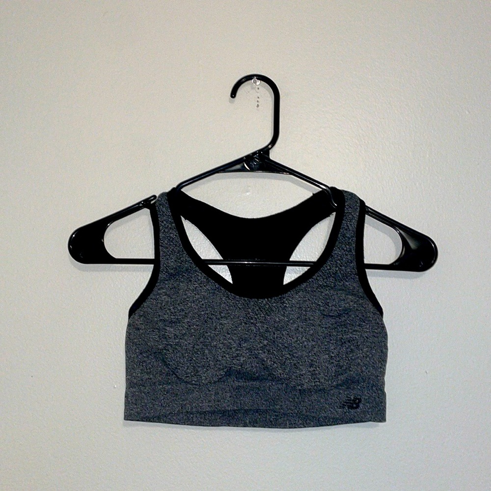 Grey & Black Sports Bra